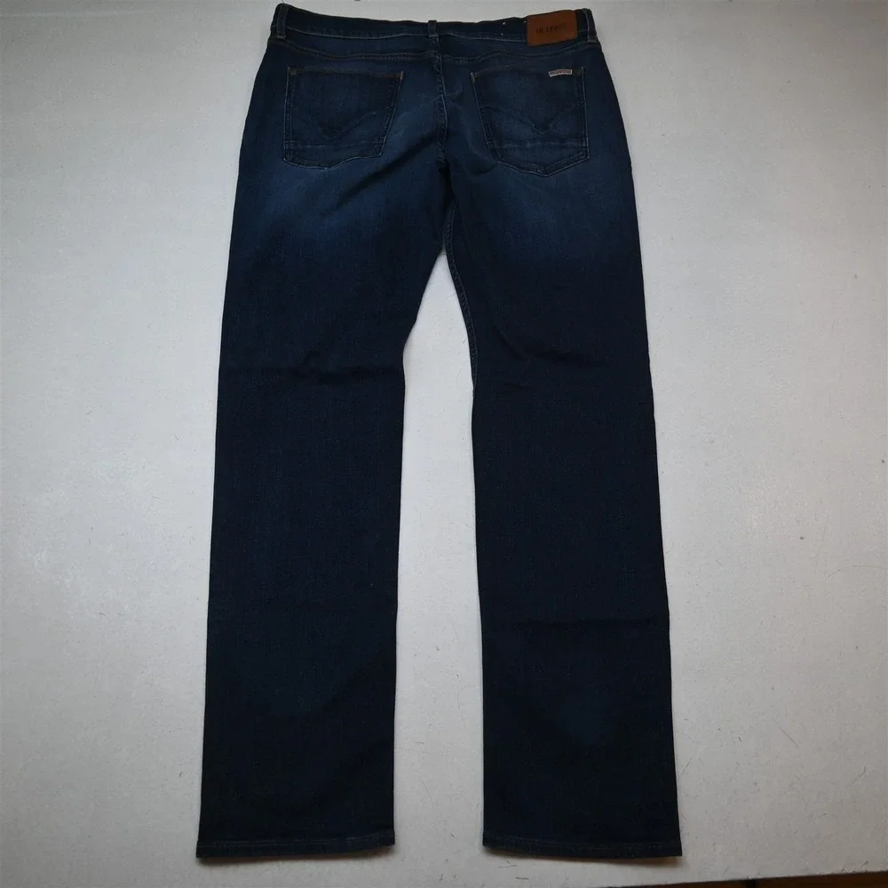 Hudson 38x34 Dark Stretch Denim Blake Slim Straight Mens Jeans